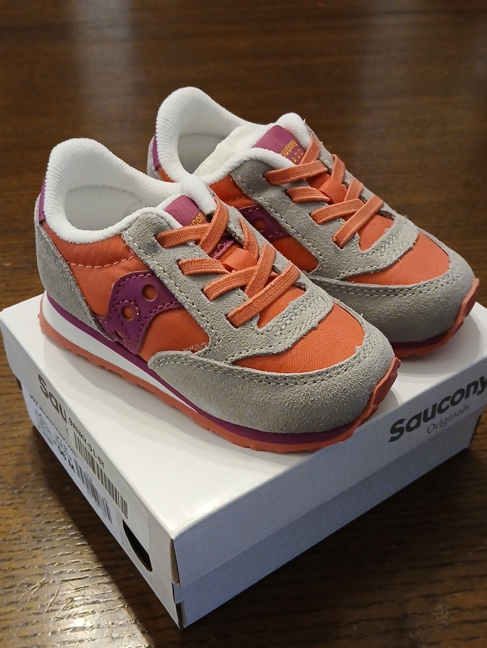 Saucony Orange and Pink Kids Sneakers
